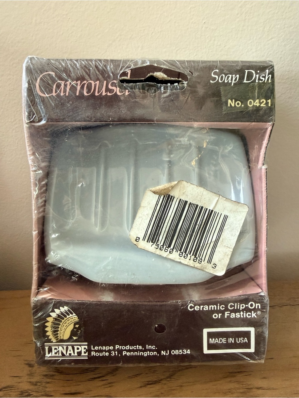 Vintage Carrousel Lenape GRAY Porcelain Wall Mount Soap Dish